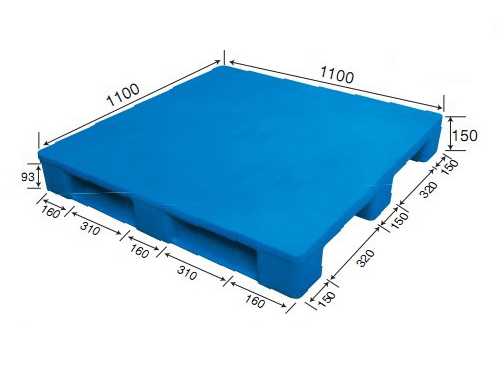 1111平板光面川字（置鋼管）塑料托盤